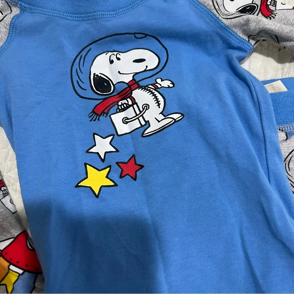 Munki Munki X Peanuts Tight Long Sleeve Raglan Tee and Pant Pajama Set Size 3